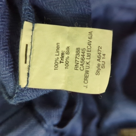 J. CREW J Crew Collection Midi Skirt Blue White Linen Block Stripe 00 - Picture 7 of 9